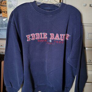 Vintage Eddie Bauer Embroidered Heavyweight Navy Blue Sweatshirt Men's Size L